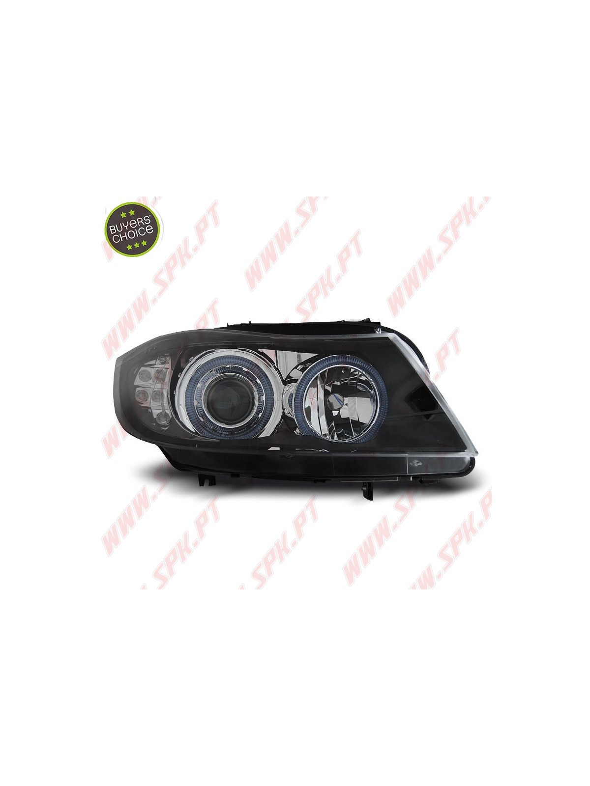 Faróis Angel Eyes C/Pisca LED / Black - BMW E90 / E91 (2005-2008)