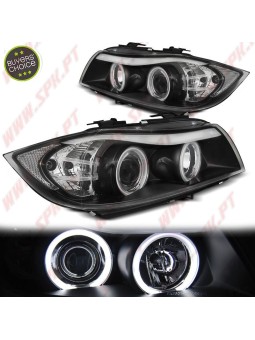 Faróis Angel Eyes CCFL / Black - BMW E90 / E91 (2005-2008)
