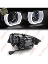 Faróis Angel Eyes U-LED / Black - BMW E90 / E91 (2005-2008)