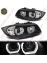 Faróis Angel Eyes U-LED / Black - BMW E90 / E91 (2005-2008)