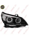 Faróis Angel Eyes - C/Pisca LED / Black - BMW E60 / E61 (2003-2007) Faróis Angel Eyes - C/Pisca LED / Black - BMW E60 / E61 (2003-2007)