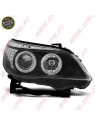 Faróis Angel Eyes - C/Pisca LED / Black - BMW E60 / E61 (2003-2007) Faróis Angel Eyes - C/Pisca LED / Black - BMW E60 / E61 (2003-2007)