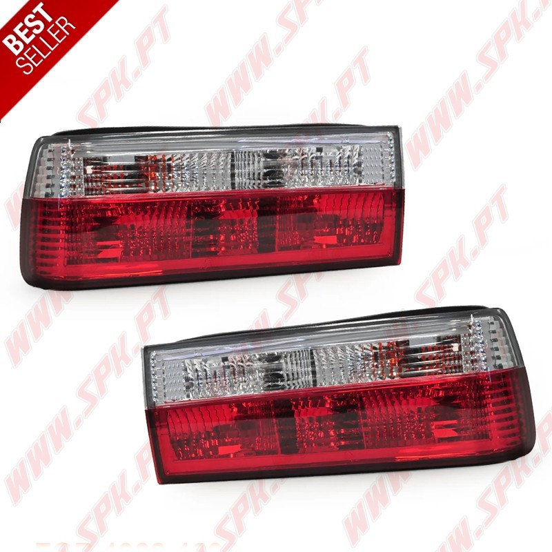 Farolins Look Cristal Red+Clear - BMW E30 Sedan / Coupe / Cabrio (1982-1990)