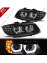 Faróis 3D XENON Angel Eyes / Black - BMW E90 / E91 LCI (2009-2011)