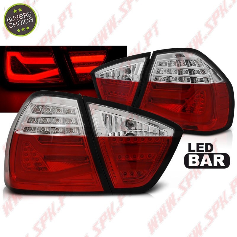 Farolins LED-BAR Red+Clear - BMW E90 Sedan (2005-2008) Farolins LED-BAR Red+Clear - BMW E90 Sedan (2005-2008)