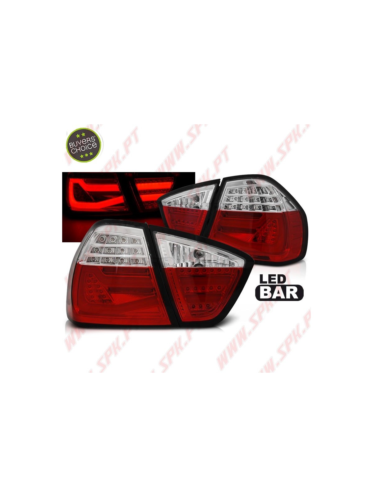 Farolins LED-BAR Red+Clear - BMW E90 Sedan (2005-2008) Farolins LED-BAR Red+Clear - BMW E90 Sedan (2005-2008)