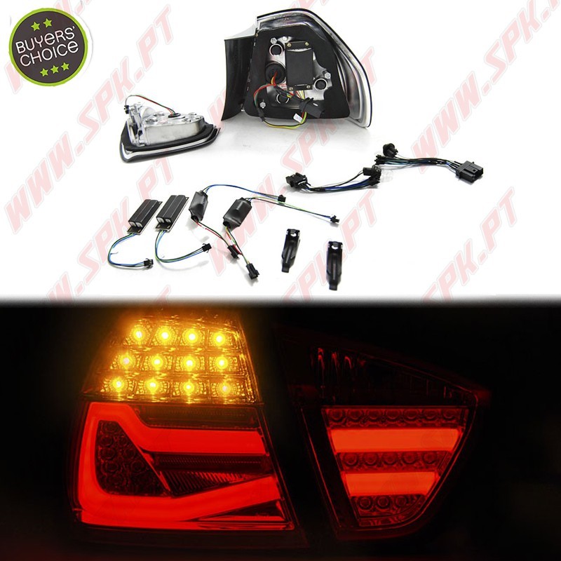 Farolins LED-BAR Red+Clear - BMW E90 Sedan (2005-2008) Farolins LED-BAR Red+Clear - BMW E90 Sedan (2005-2008)