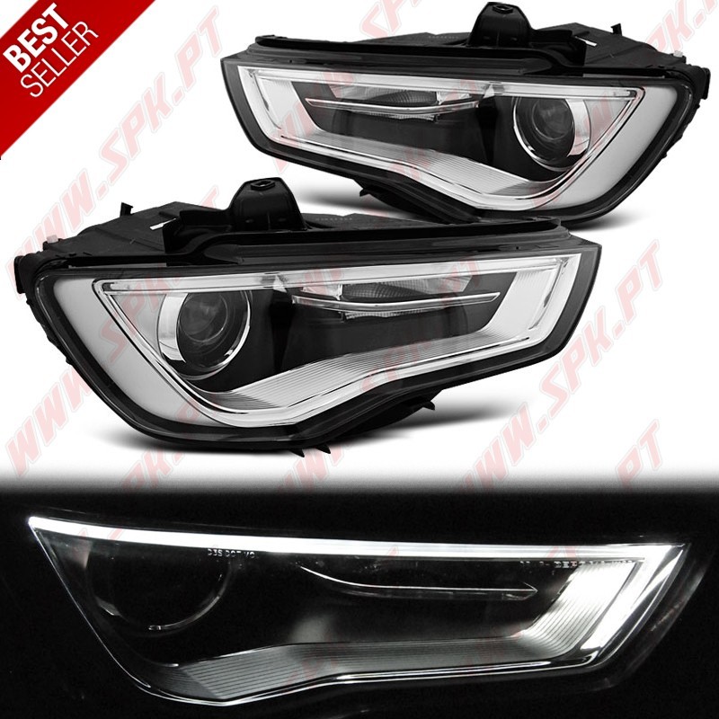 Faróis Tube-DRL Black - Audi A3 8V (2012-2016) Faróis Tube-DRL Black - Audi A3 8V (2012-2016)