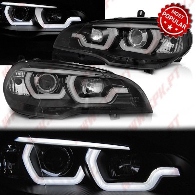 Faróis Tube-Light 3D - Black - BMW X5 E70 (2007-2013)