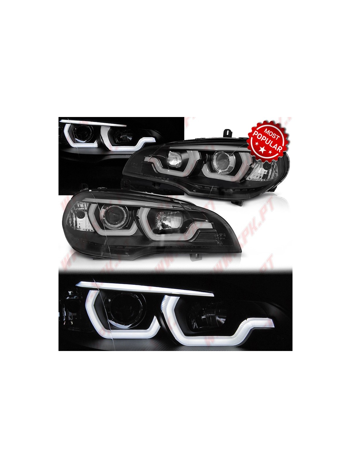 Faróis Tube-Light 3D - Black - BMW X5 E70 (2007-2013)