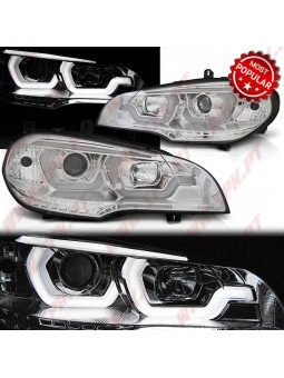 Faróis Tube-Light 3D - Chrome - BMW X5 E70 (2007-2013)