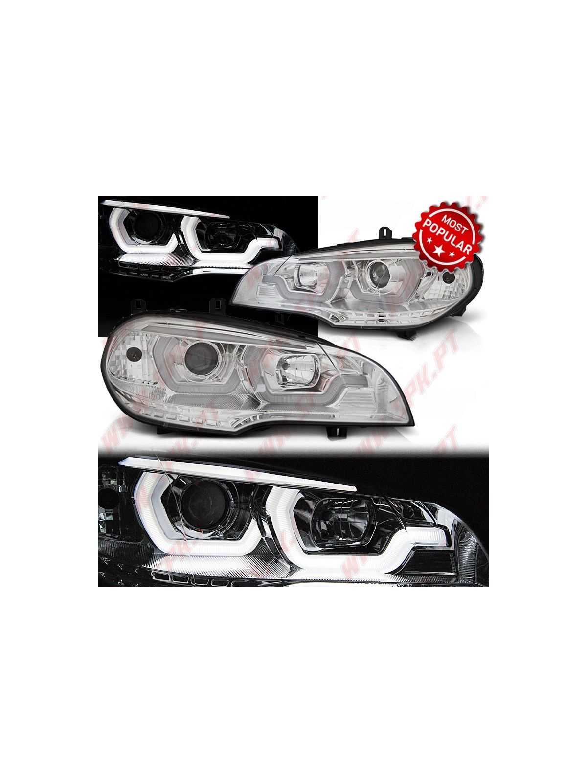 Faróis Tube-Light 3D - Chrome - BMW X5 E70 (2007-2013)