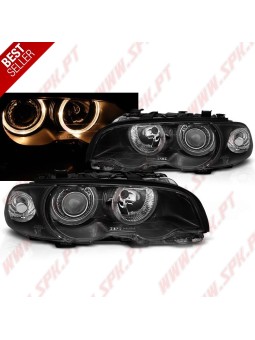 Faróis Angel Eyes Black - BMW E46 Coupe / Cabrio (1999-2003)