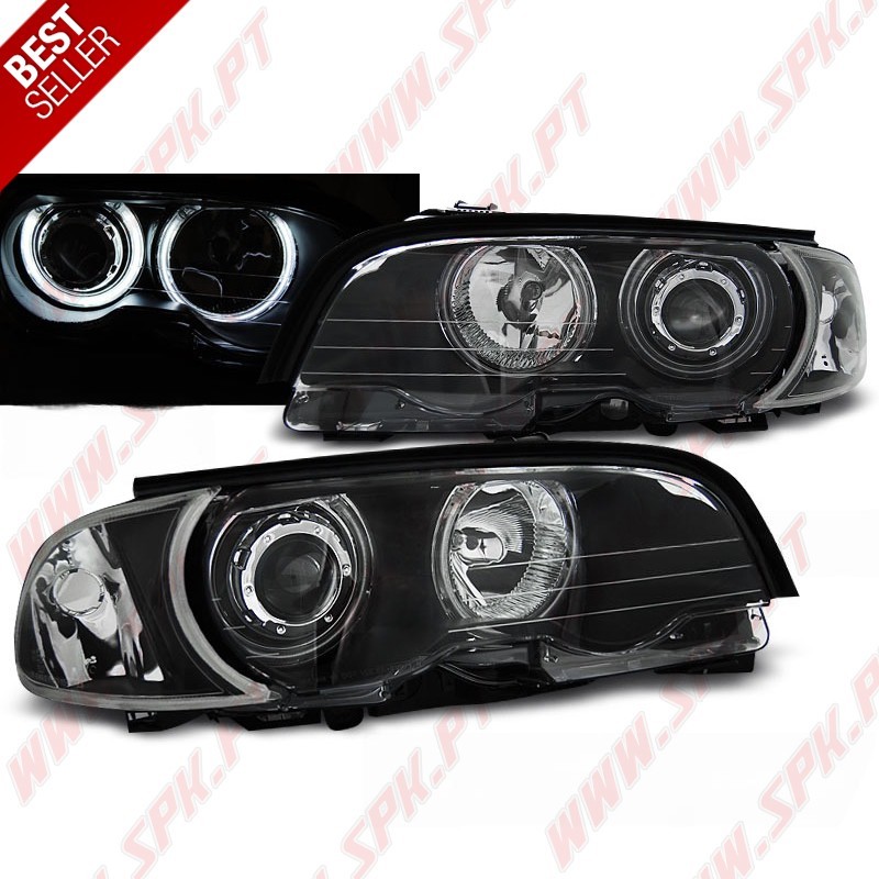 Faróis Angel Eyes CCFL Black - BMW E46 Coupe / Cabrio (1999-2003) Faróis Angel Eyes CCFL Black - BMW E46 Coupe / Cabrio (1999-2003)