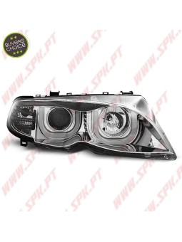 Faróis Angel Eyes 3D Chrome - BMW E46 Sedan / Touring (2001-2005)