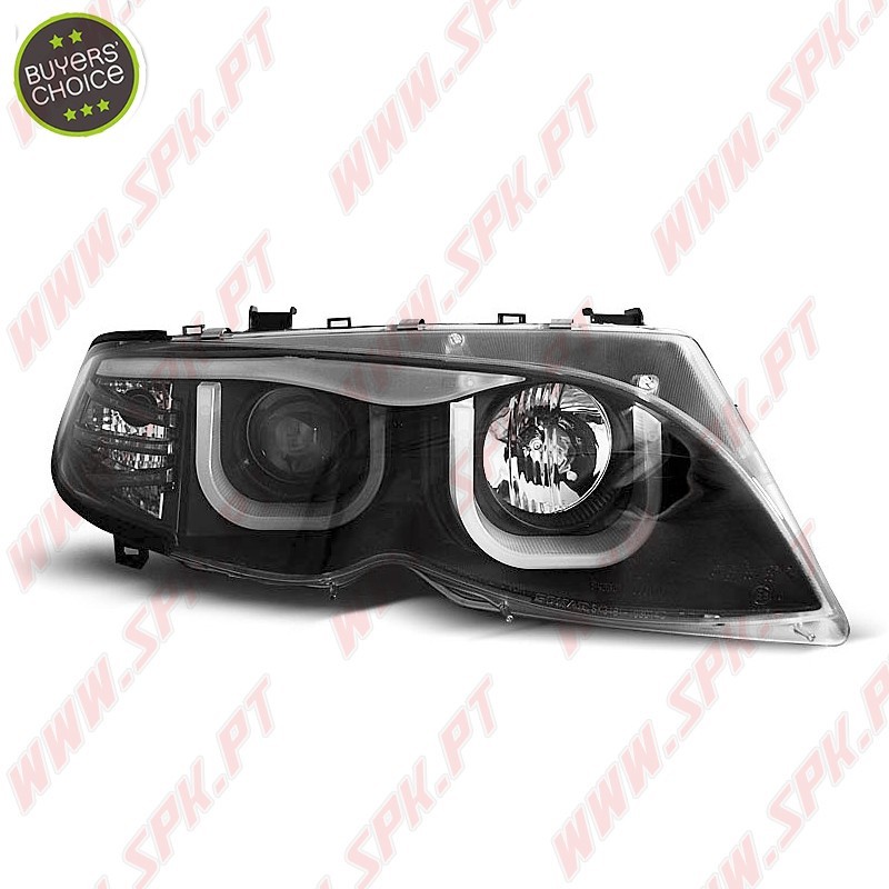 Faróis Angel Eyes 3D Black - BMW E46 Sedan / Touring (2001-2005) Faróis Angel Eyes 3D Black - BMW E46 Sedan / Touring (2001-2005)