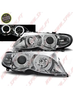 Faróis Angel Eyes Chrome - BMW E46 Sedan / Touring (2001-2005)