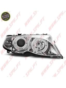 Faróis Angel Eyes Chrome - BMW E46 Sedan / Touring (2001-2005)