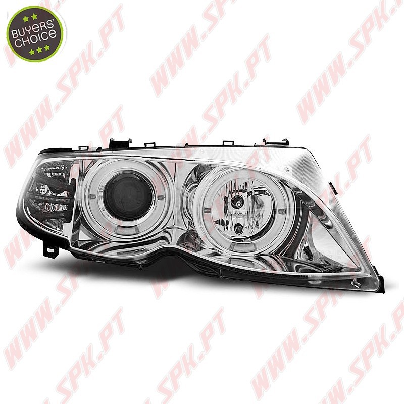 Faróis Angel Eyes Chrome - BMW E46 Sedan / Touring (2001-2005) Faróis Angel Eyes Chrome - BMW E46 Sedan / Touring (2001-2005)