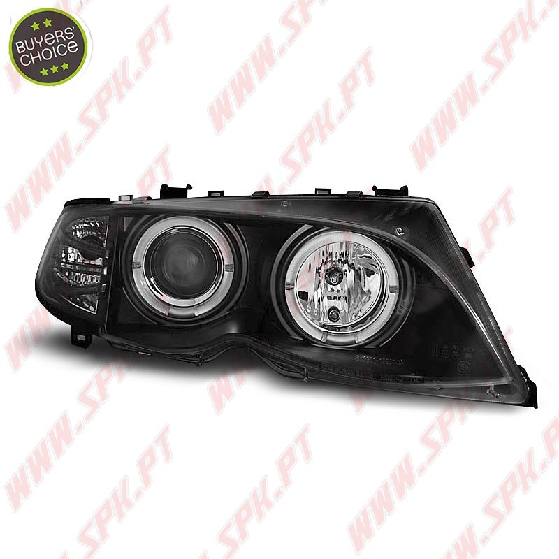 Faróis Angel Eyes Black - BMW E46 Sedan / Touring (2001-2005) Faróis Angel Eyes Black - BMW E46 Sedan / Touring (2001-2005)