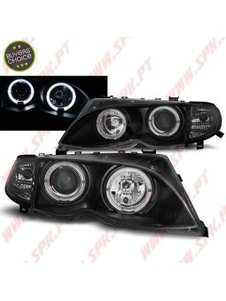 Faróis Angel Eyes Black - BMW E46 Sedan / Touring (2001-2005)