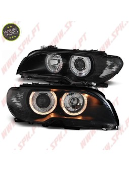 Faróis Angel Eyes Black - BMW E46 Coupe / Cabrio (2003-2006)
