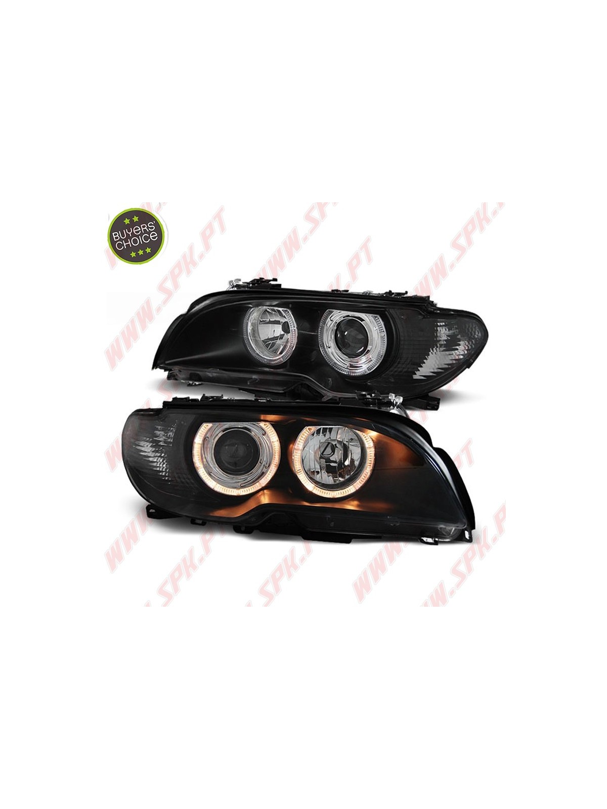 Faróis Angel Eyes Black - BMW E46 Coupe / Cabrio (2003-2006)