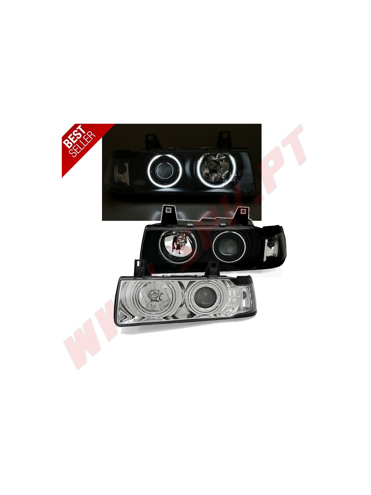 Faróis Angel Eyes CCFL - BMW E36 Sedan / Touring / Compact (1990-1998) Faróis Angel Eyes CCFL - BMW E36 Sedan / Touring / Compact (1990-1998)
