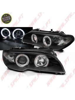 Faróis Angel Eyes CCFL Black - BMW E46 Coupe / Cabrio (2003-2006)