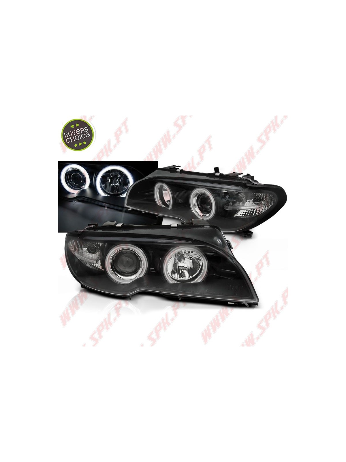 Faróis Angel Eyes CCFL Black - BMW E46 Coupe / Cabrio (2003-2006) Faróis Angel Eyes CCFL Black - BMW E46 Coupe / Cabrio (2003-2006)