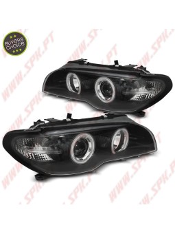 Faróis Angel Eyes CCFL Black - BMW E46 Coupe / Cabrio (2003-2006)