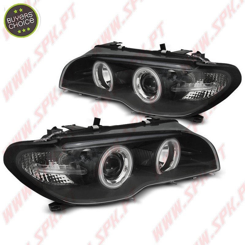 Faróis Angel Eyes CCFL Black - BMW E46 Coupe / Cabrio (2003-2006) Faróis Angel Eyes CCFL Black - BMW E46 Coupe / Cabrio (2003-2006)