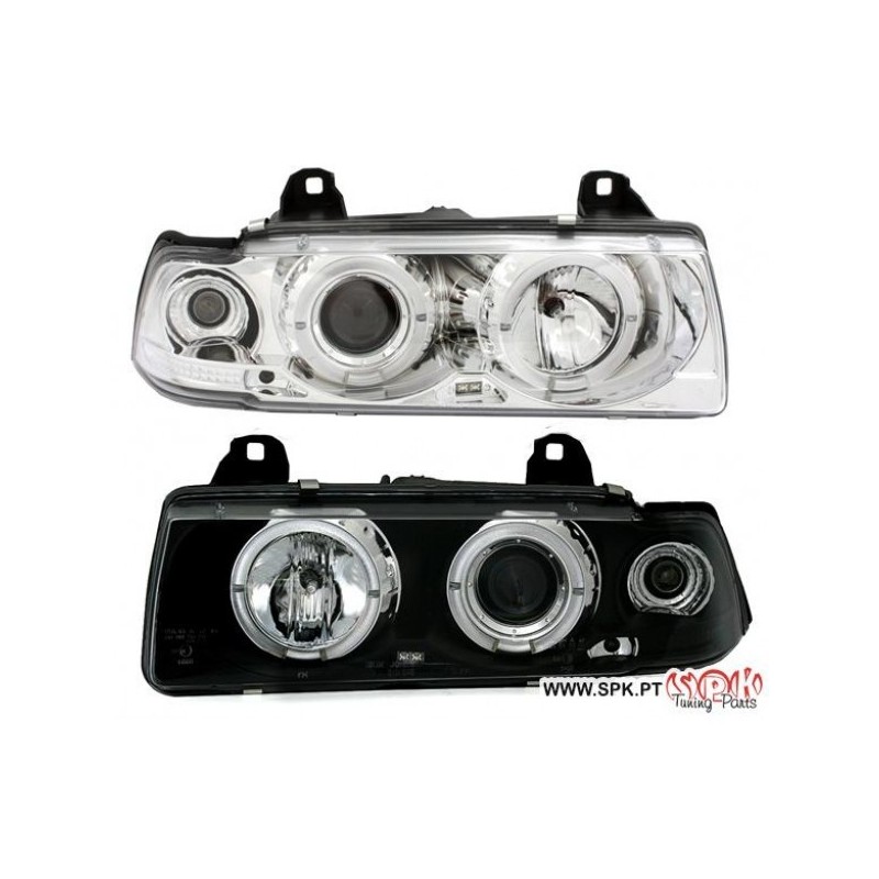 Faróis Angel Eyes LED - BMW E36 Sedan / Touring / Compact (1990-1998) Faróis Angel Eyes LED - BMW E36 Sedan / Touring / Compact (1990-1998)
