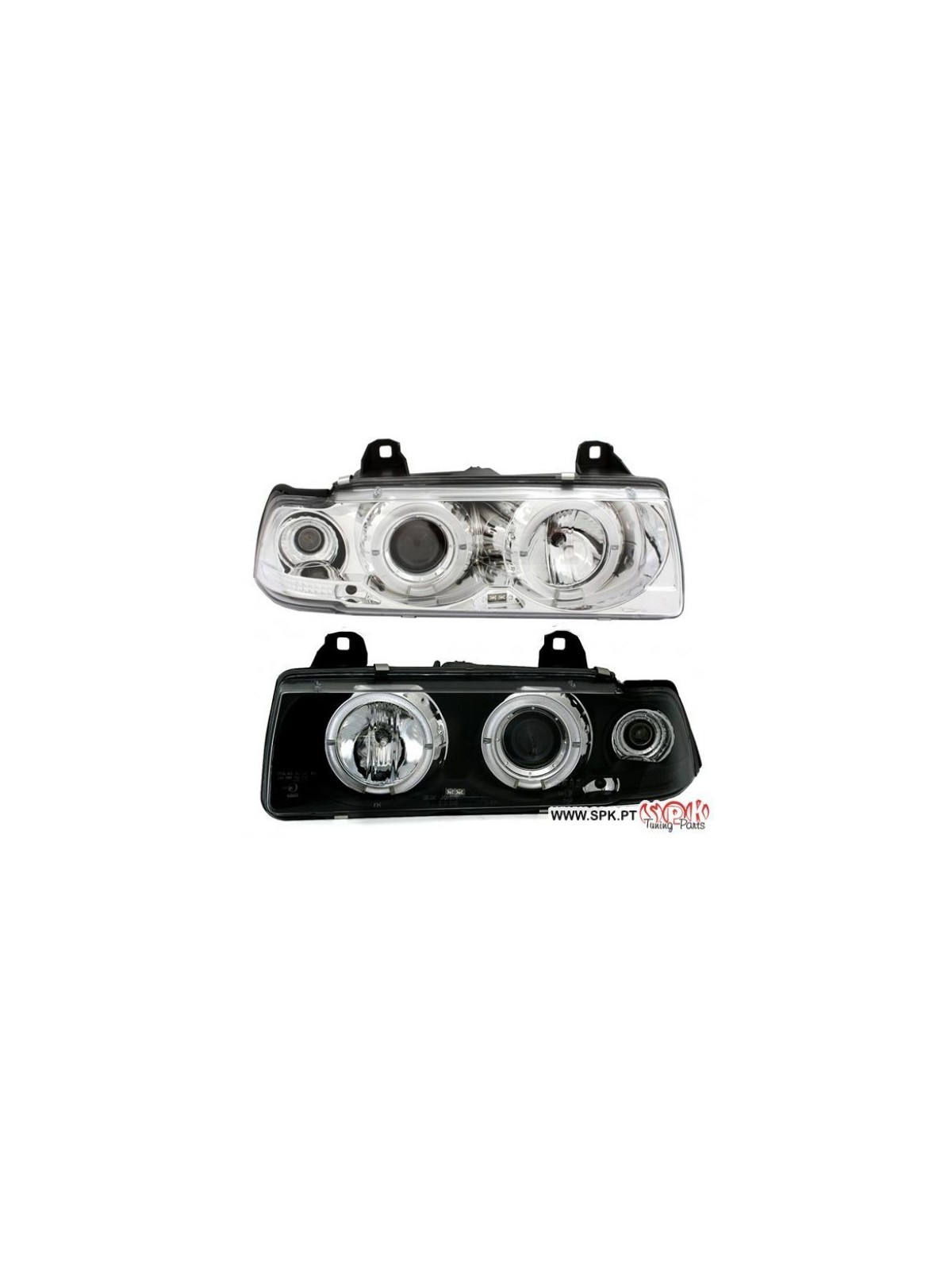 Faróis Angel Eyes LED - BMW E36 Coupe / Cabrio (1990-1998) Faróis Angel Eyes LED - BMW E36 Coupe / Cabrio (1990-1998)