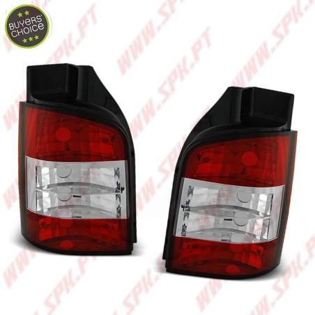 Farolins Cristal Red+Clear - VW T5 Transporter (2003-2009)