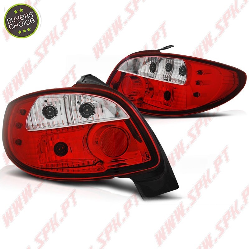 Farolins Cristal Red+Clear - Peugeot 206 (1998-2008)