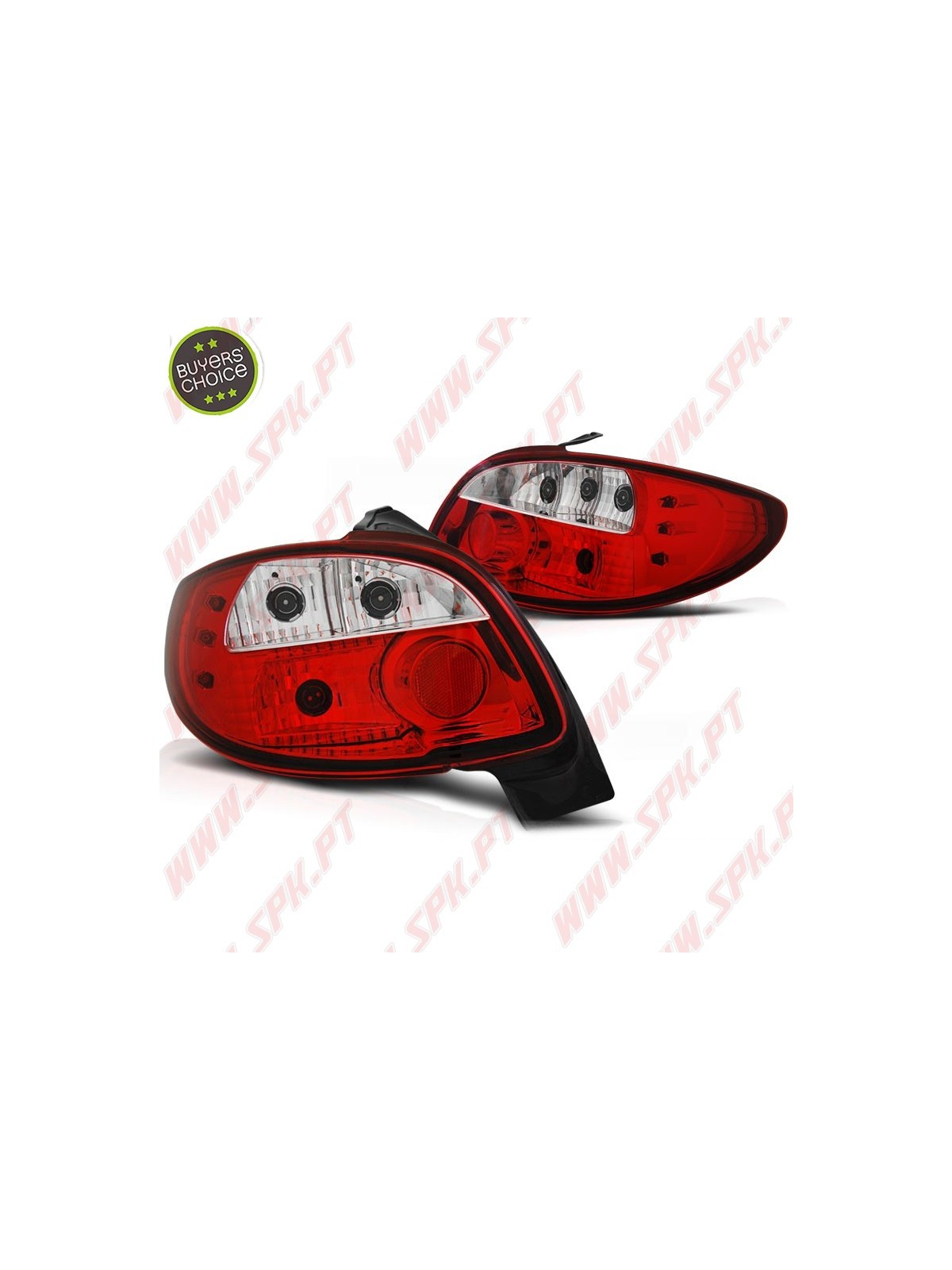 Farolins Cristal Red+Clear - Peugeot 206 (1998-2008)