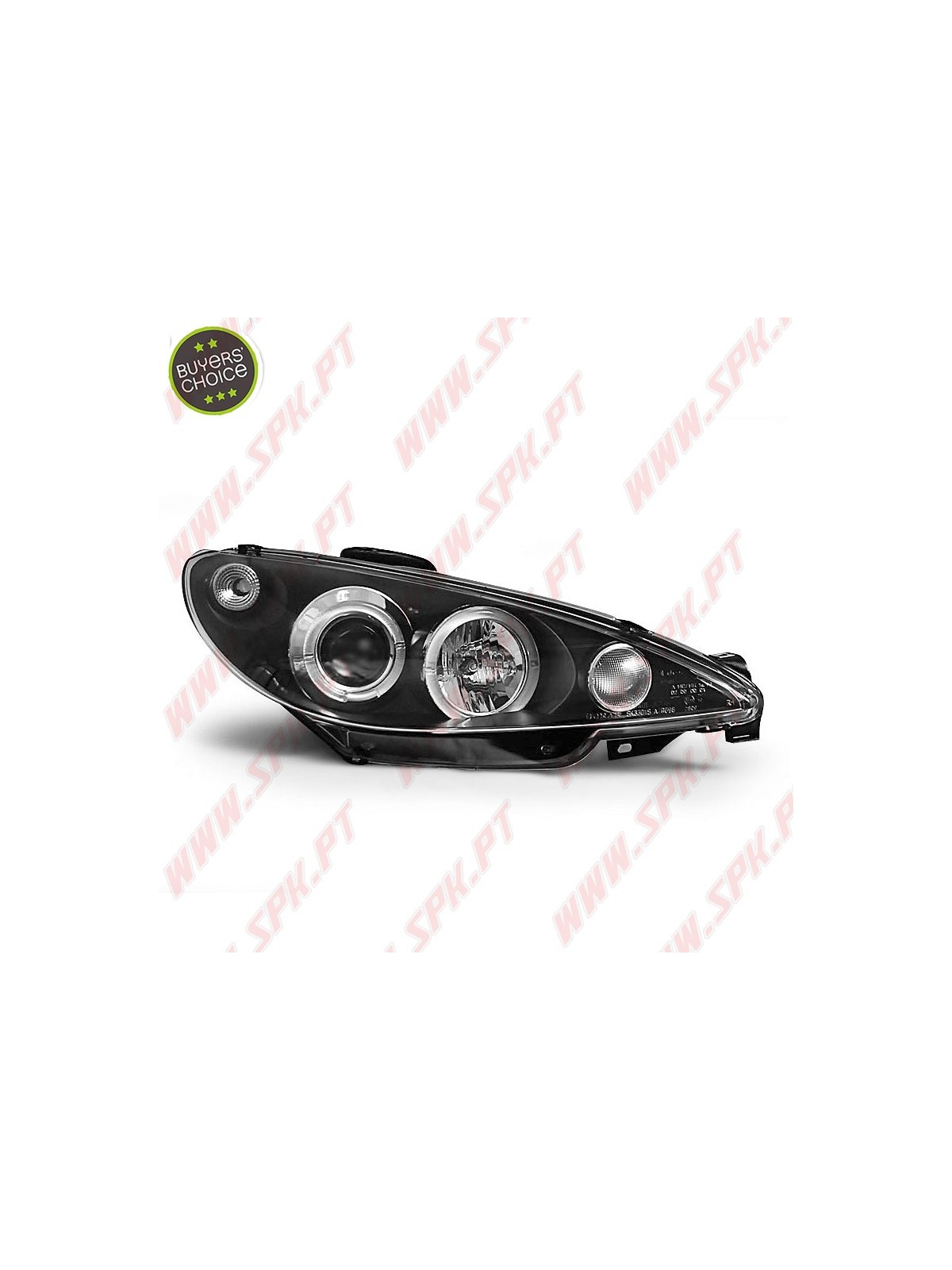 Faróis Angel Eyes Black - Peugeot 206 (1998-2002) Faróis Angel Eyes Black - Peugeot 206 (1998-2002)
