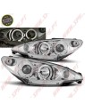 Faróis Angel Eyes Chrome - Peugeot 206 (1998-2002)