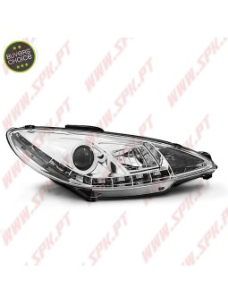 Faróis Look DRL Chrome - Peugeot 206 (1998-2002)