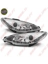Faróis Look DRL Chrome - Peugeot 206 (1998-2002) Faróis Look DRL Chrome - Peugeot 206 (1998-2002)
