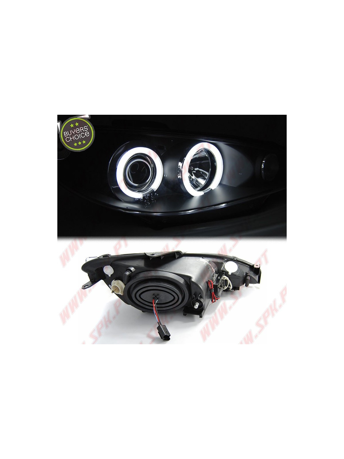 Faróis Angel Eyes CCFL Black - Peugeot 206 (2002-2008) Faróis Angel Eyes CCFL Black - Peugeot 206 (2002-2008)