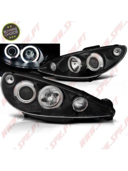 Faróis Angel Eyes CCFL Black - Peugeot 206 (2002-2008)
