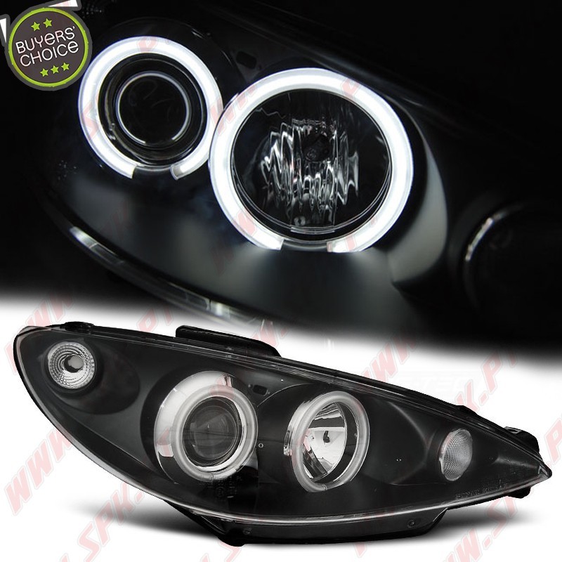 Faróis Angel Eyes CCFL Black - Peugeot 206 (2002-2008) Faróis Angel Eyes CCFL Black - Peugeot 206 (2002-2008)
