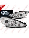 Faróis Angel Eyes CCFL Chrome - Peugeot 206 (2002-2008) Faróis Angel Eyes CCFL Chrome - Peugeot 206 (2002-2008)
