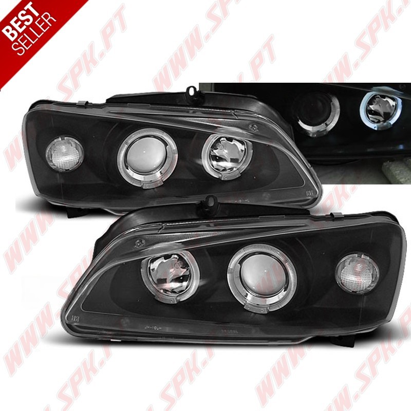Faróis Angel Eyes Black - Peugeot 106 (1996-2003) Faróis Angel Eyes Black - Peugeot 106 (1996-2003)