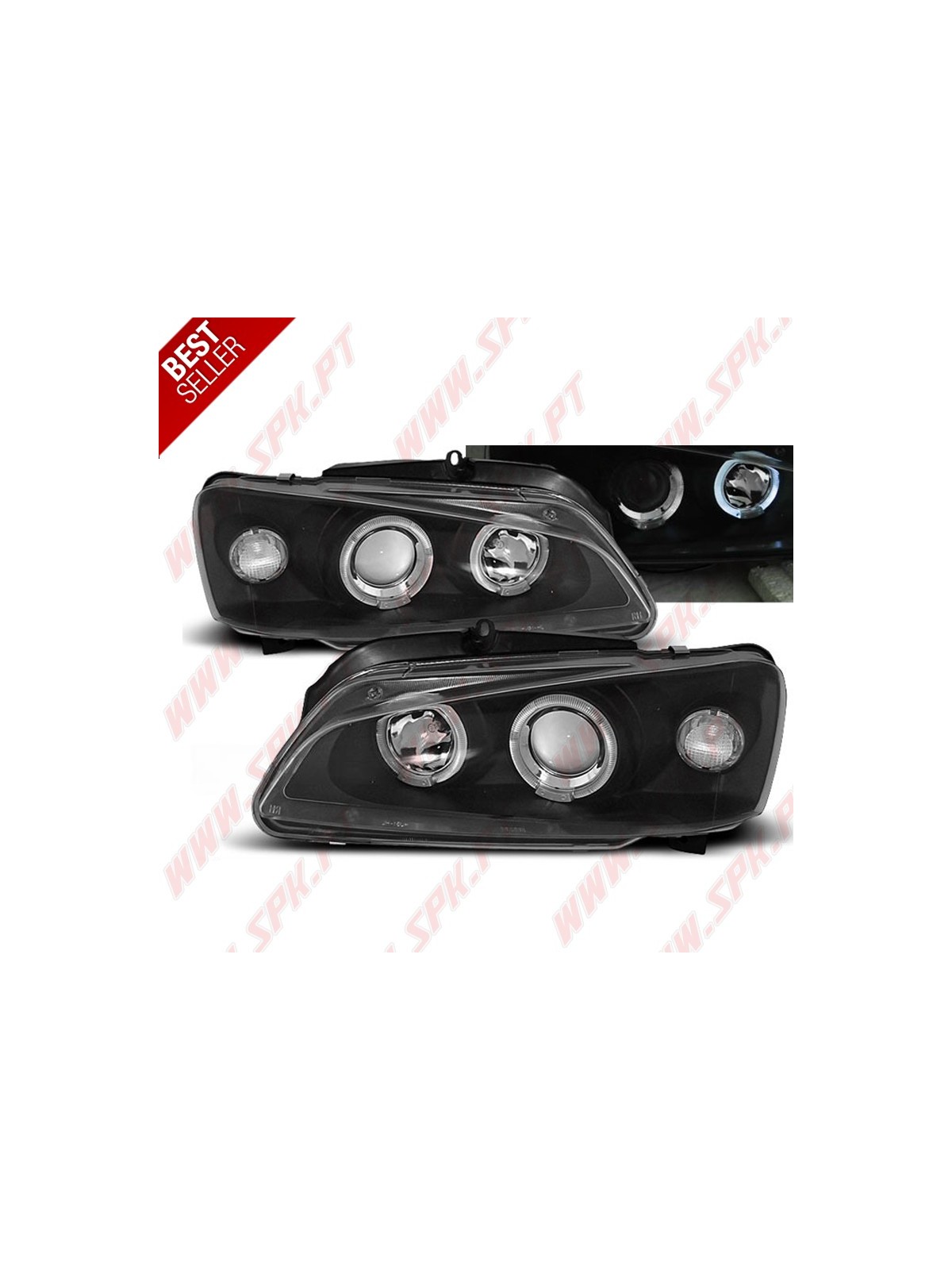 Faróis Angel Eyes Black - Peugeot 106 (1996-2003) Faróis Angel Eyes Black - Peugeot 106 (1996-2003)