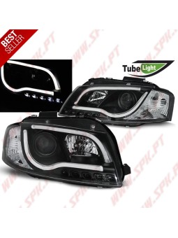 Faróis Tube-Light LED Black - Audi A3 8P (2003-2008)