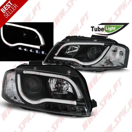 Faróis Tube-Light LED Black - Audi A3 8P (2003-2008)