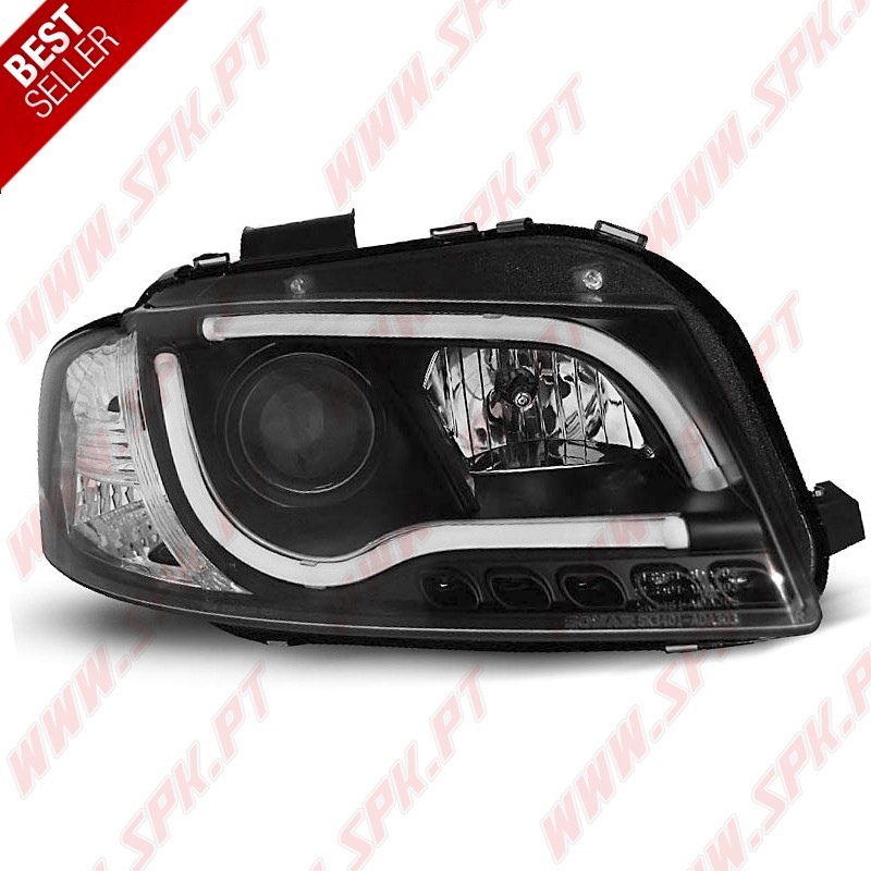 Faróis Tube-Light LED Black - Audi A3 8P (2003-2008)